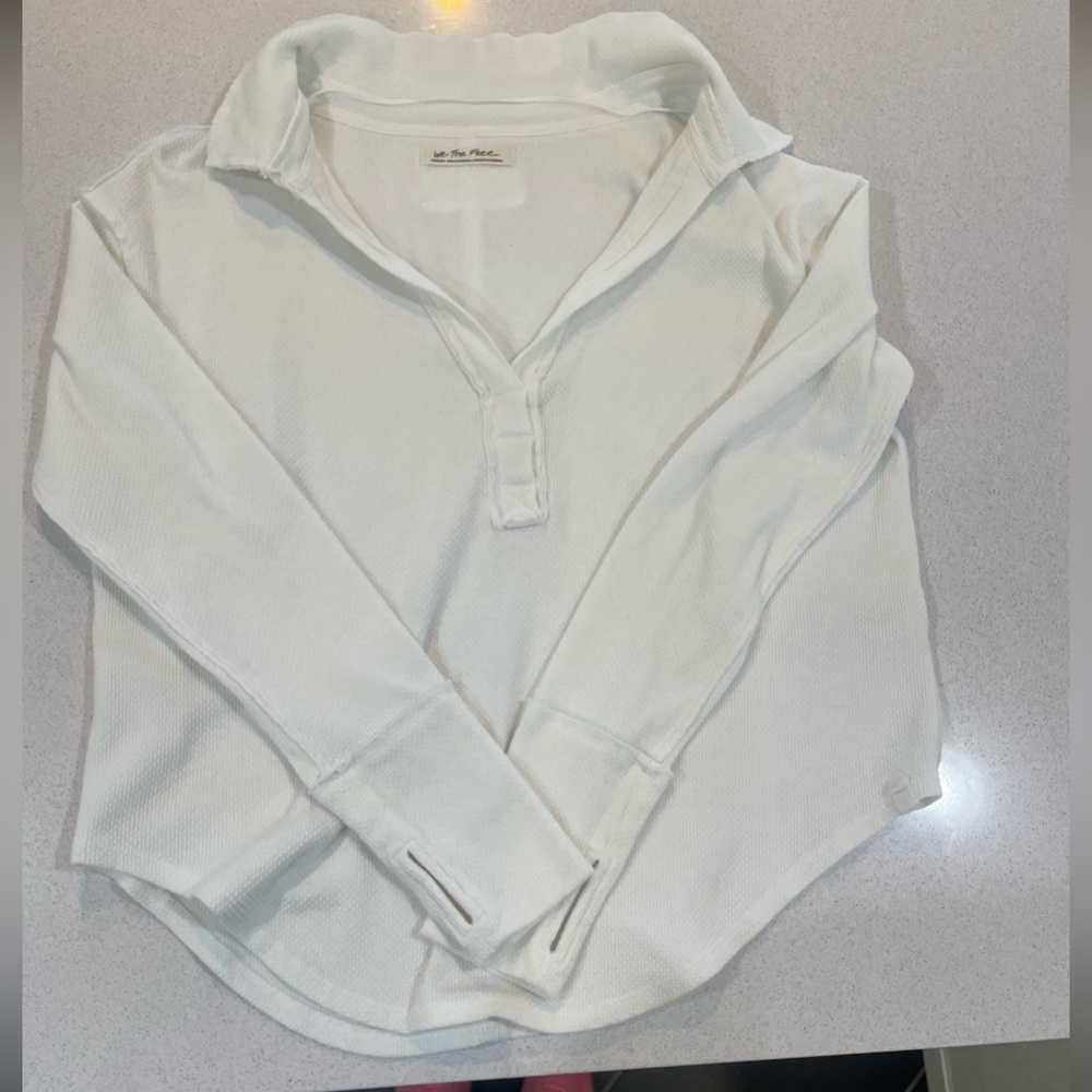 We the Free Split Neck textured Polo